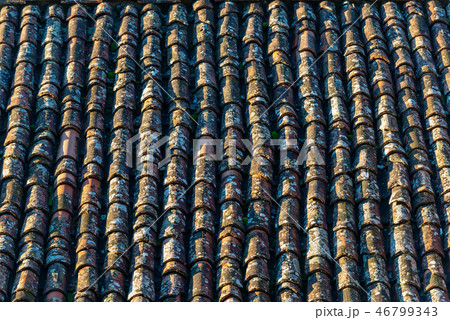 Old Roof Tiles - Tuscany Italy - Background Old Roof Tiles - Tuscany Italy - Background 46799343