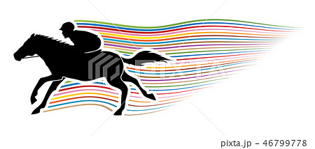 Horse with jockey, Horse racing graphic vector. 46799778