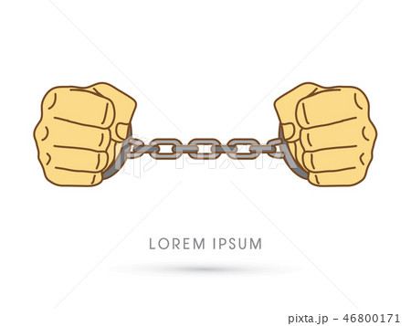 Hands with handcuffs graphic vector 46800171