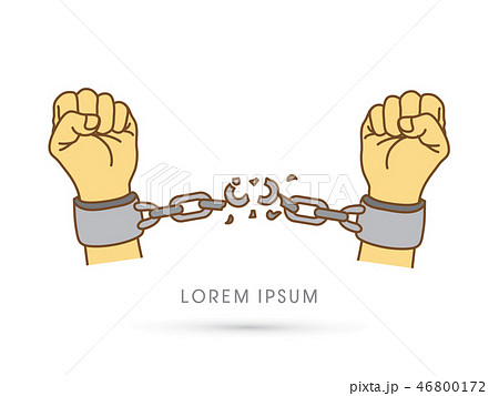 Broken handcuffs graphic vector 46800172