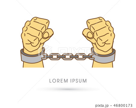 Hands with handcuffs graphic vector 46800173