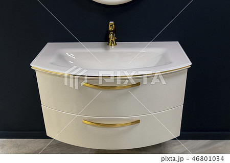 Fragment of bathroom with sink and faucet 46801034