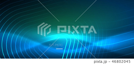 Neon glowing techno lines, hi-tech futuristic abstract background template with geometric shapes Neon glowing techno lines, hi-tech futuristic abstract background template with geometric shapes 46802045