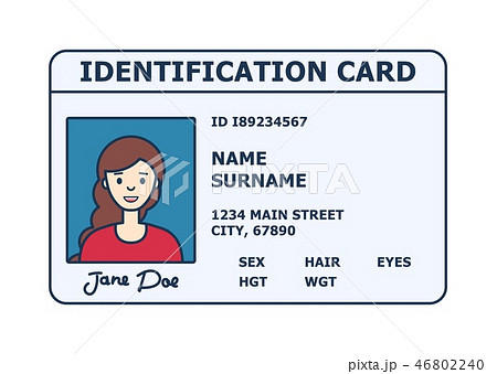Person identification badge. Id card with photo. 46802240