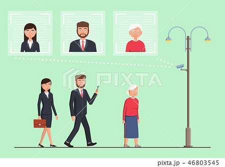 Face recognition concept. Person identification. Face recognition concept. Person identification. 46803545