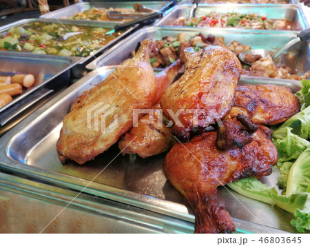 Fried chicken as background Fried chicken as background 46803645