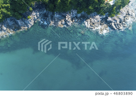 Top view landscape of Beautiful tropical sea Top view landscape of Beautiful tropical sea 46803890