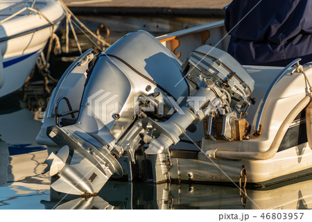 Two outboard boat motors - Engines and propellers Two outboard boat motors - Engines and propellers 46803957