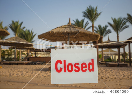 Closed passage to swimming area on summer beach Closed passage to swimming area on summer beach 46804090