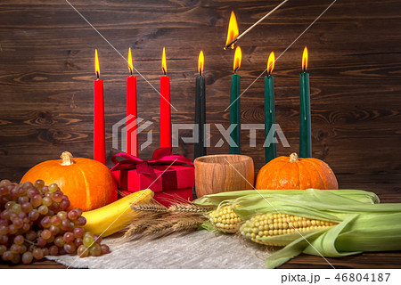 ignition of Kwanzaa traditional candles, holiday  46804187