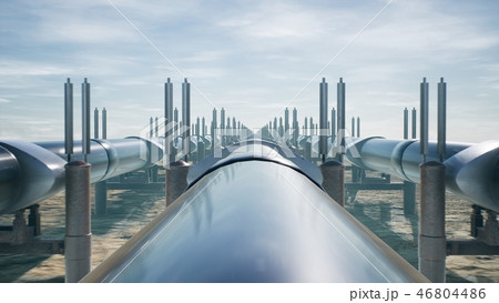 Pipeline transportation oil or natural gas. 3D Rendering Pipeline transportation oil or natural gas. 3D Rendering 46804486