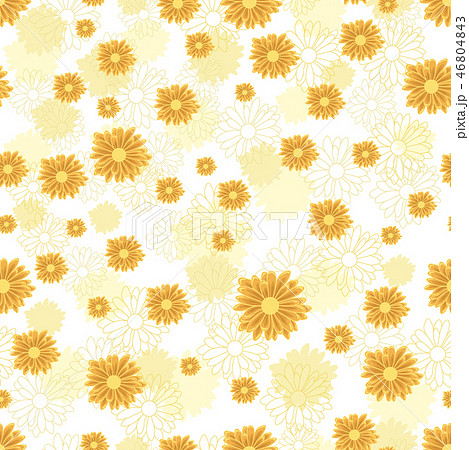 Seamless pattern with golden daisy flowers  46804843