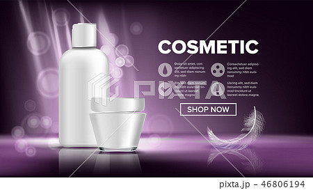 Cosmetic Bottle Package Vector. Sale Flyer. Empty Plastic. White Package. 3D Mockup Realistic 46806194