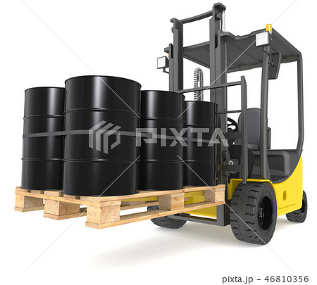 Forklift with Oil Drums. 46810356