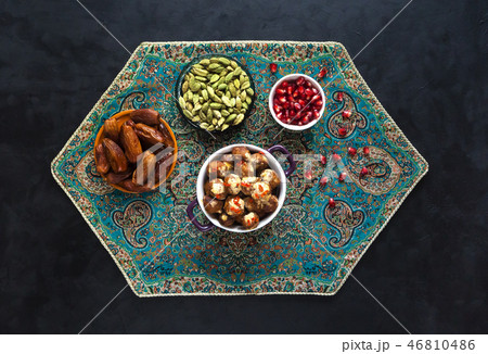 Arabic meatballs with bulgur. View from the top. Arabic meatballs with bulgur. View from the top. 46810486