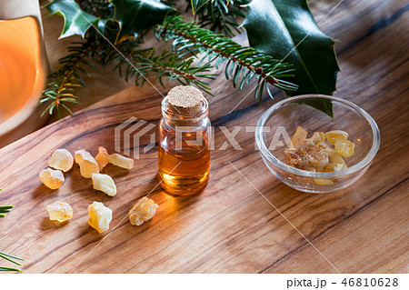 A bottle of frankincense essential oil 46810628