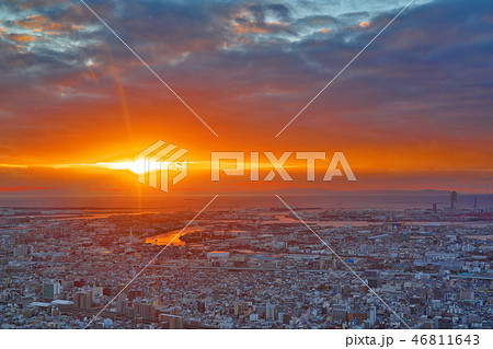【阿倍野ハルカス展望台からの眺望 (夕景)】 大阪府大阪市阿倍野区阿倍野筋１ 46811643