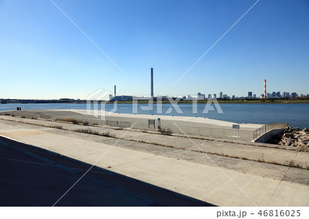 荒川下流風景　緊急用船着場　臨海 46816025