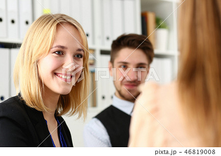 Group of people sit in office deliberate on Group of people sit in office deliberate on 46819008