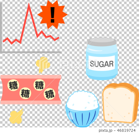 炭水化物と血糖値急上昇のグラフ 炭水化物と血糖値急上昇のグラフ 46819724
