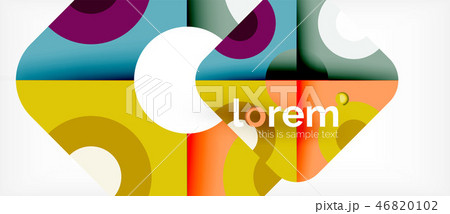 Geometric colorful shapes composition abstract background. Minimal dynamic design Geometric colorful shapes composition abstract background. Minimal dynamic design 46820102