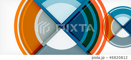 Modern geometric circles abstract background, colorful round shapes with shadow effects 46820812