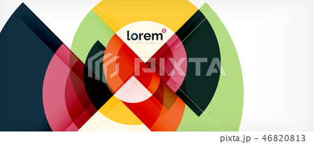 Modern geometric circles abstract background, colorful round shapes with shadow effects Modern geometric circles abstract background, colorful round shapes with shadow effects 46820813