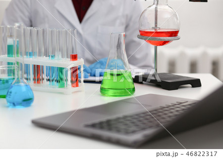 Chemical industry bulb with blue magenta Chemical industry bulb with blue magenta 46822317