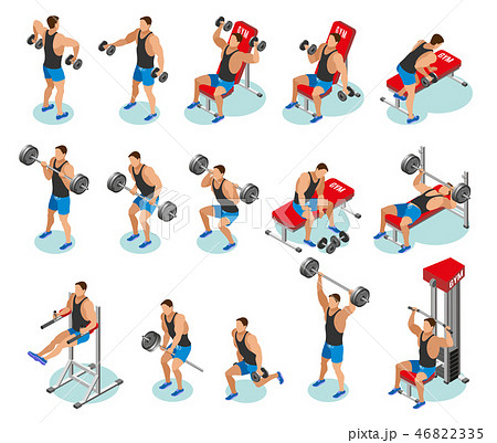 Body Building Isometric Icons 46822335