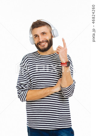Delighted nice man trying the remember the song 46824260