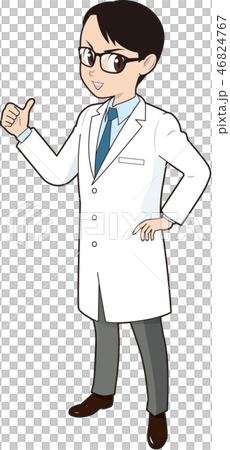 White coat men to thumb up White coat men to thumb up 46824767