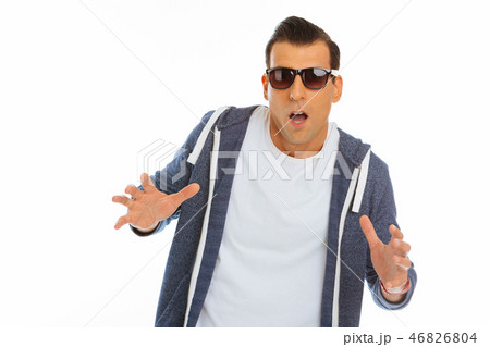 Portrait of a nice surprised young man Portrait of a nice surprised young man 46826804