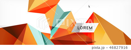 Mosaic triangular low poly style abstract geometric background. Polygonal vector. Abstract white 46827916