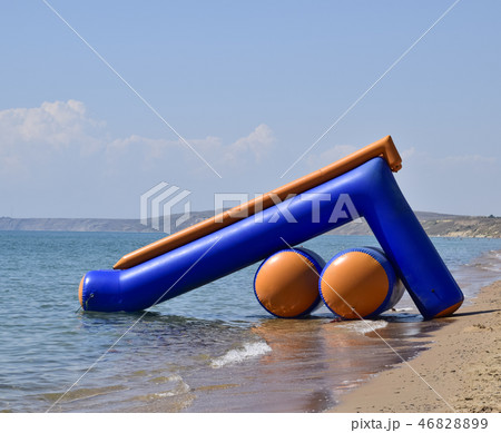 Inflatable slides to slide into the water Inflatable slides to slide into the water 46828899