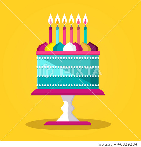 Cake. Vector Flat Design Icon. 46829284