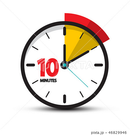 10 Minutes Clock Face. Vector Ten Minute Icon. 46829946