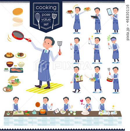 flat type Doctor old man_cooking flat type Doctor old man_cooking 46830116