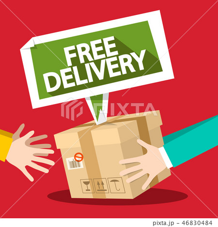 Free Delivery Symbol with Parcel and Hands. 46830484