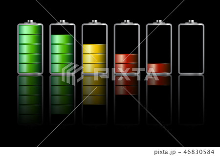 Battery Icons on Dark Background - Vector 46830584
