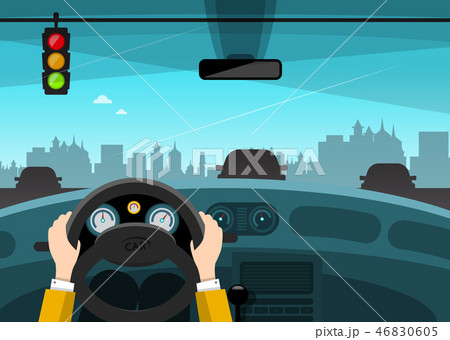 Traffic Light with City on Background. Traffic Light with City on Background. 46830605