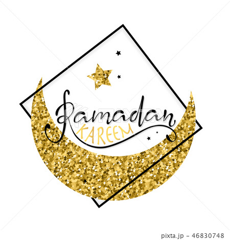 Ramadan Kareem illustration with golden moon 46830748