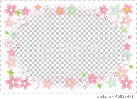 桜の花のフレーム フォトフレーム 背景 ポストカードのイラスト素材