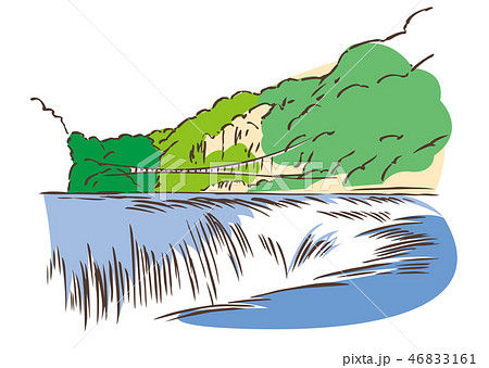 群馬県沼田市 吹割の滝のイラスト素材