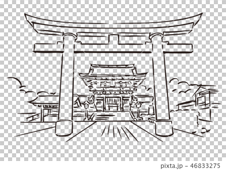 Kyoto Prefecture Kyoto City Fushimi Inari Taisha Stock Illustration