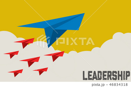 Paper airplane as a leader among another airplane Paper airplane as a leader among another airplane 46834318