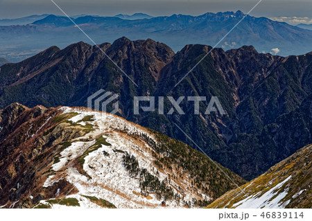 仙丈ヶ岳から見る鋸岳と八ヶ岳連峰 46839114