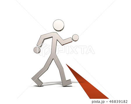 境界線の前を進むキャラクター 46839182