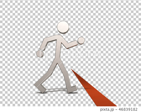 境界線の前を進むキャラクター 46839182