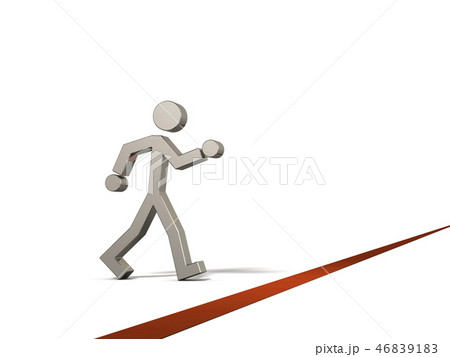 境界線の前を進むキャラクター 46839183