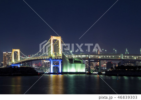 レインボーブリッヂ 夜 夜景 レインボーブリッヂ 夜 夜景 46839303